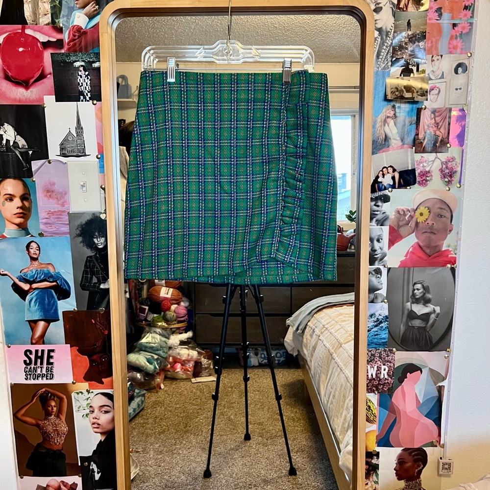 Green Plaid Women's Skirt